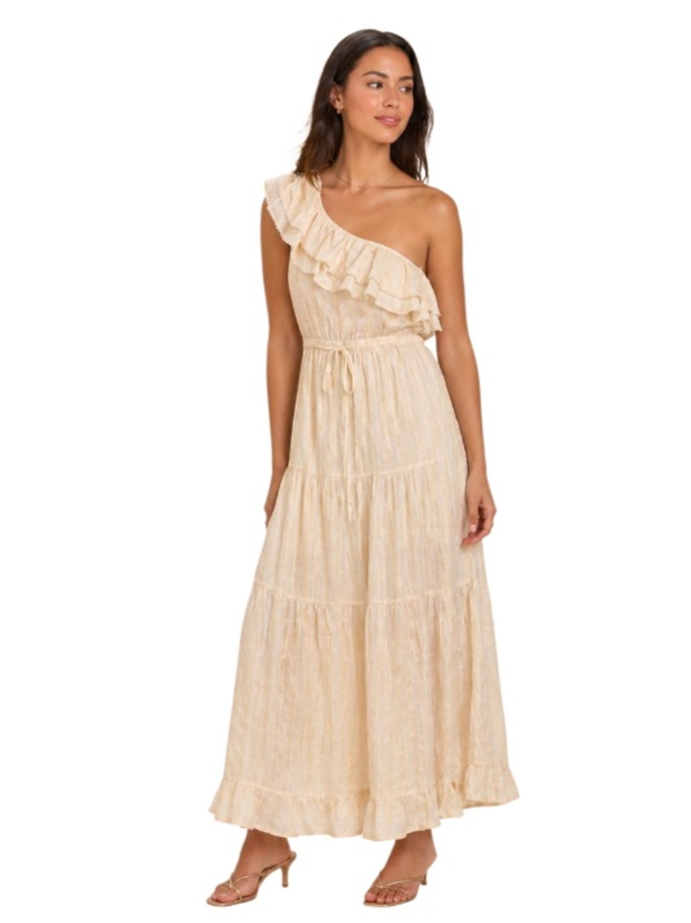 Boho Heartloom One Shoulder Cotton Blend Dress